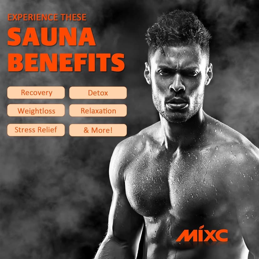 MIXC Upgraded Infrared Sauna Box for Relaxation,Detoxification,Dry steam Sauna Box for Home,Folding Chair,Multiple Layered Full Body Sauna Tent for Spa,Indoor,Outdoor,Gym