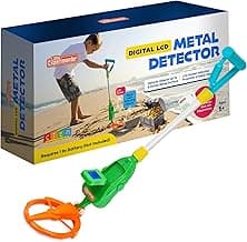 Metal Detector for Kids, Adjustable Beach Metal Detectors with LCD Screen, Detects 6" Underground, STEM Outdoor Activity Kit for Boy, Educational Gifts for Boys & Girls Ages 4-8 9 10-12 Years Old