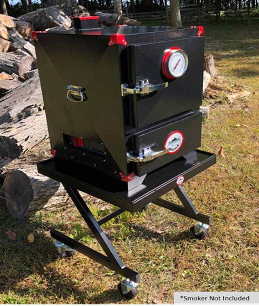 Smoker Heavy Duty Charcoal Cabinet Smoker for Outdoor BBQ Grills Cooking, Black