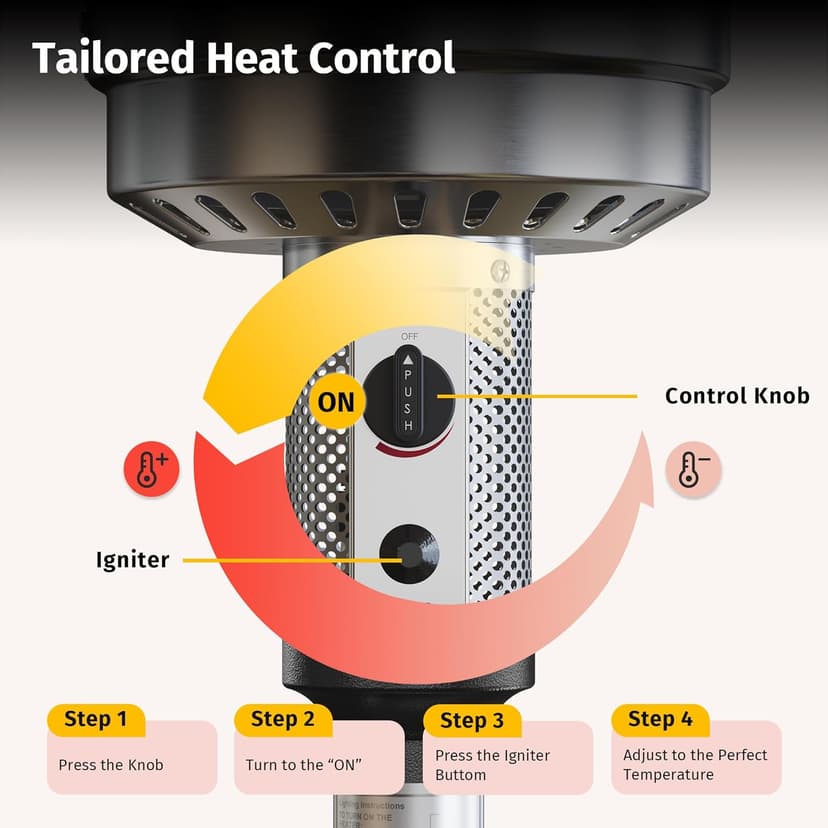 EAST OAK Anti-rust 50,000 BTU Patio Heater for Outdoor Use With Double-Layer Stainless Steel Burner, Round Table Design and Wheels, Outdoor Patio Heater for Home and Commercial, Stainless Steel