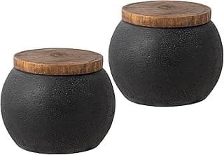 SUNBURY Outdoor Indoor Side Table, 14" W Outdoor End Tables for Patio, Accent Side Table Set of 2, Decorative Garden Stool Wooden-Look Top for Livingroom, Garden, Backyard