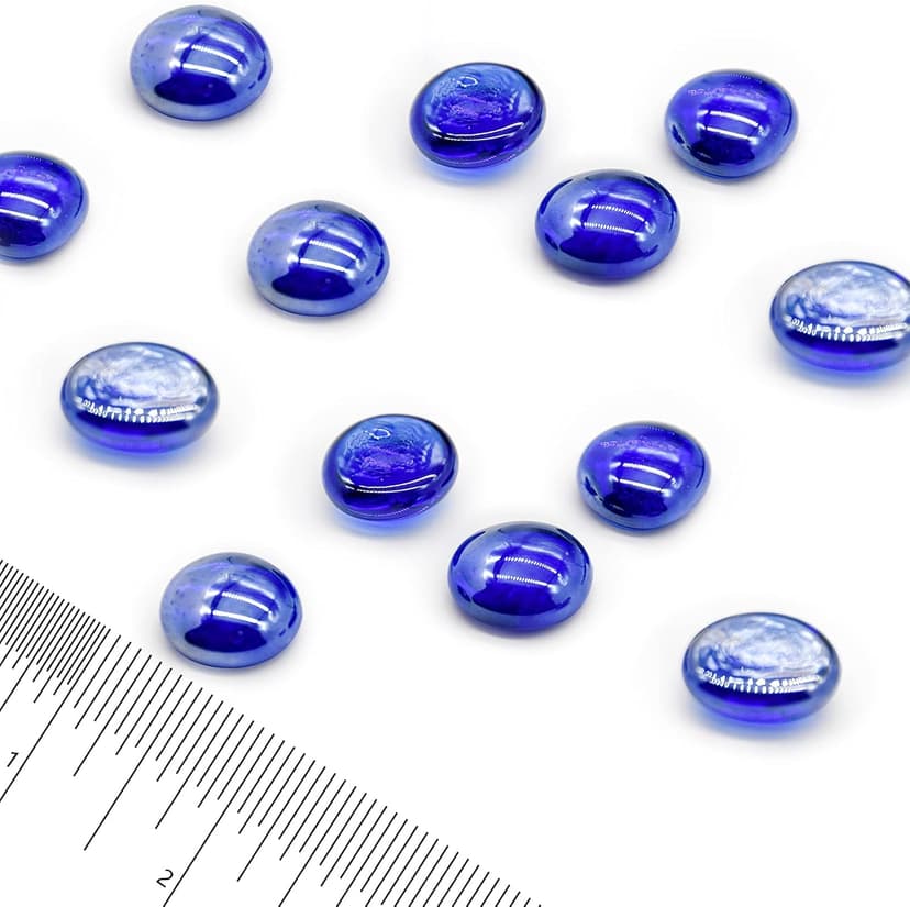 GasSaf Blue Fire Glass Beads for Outdoor Fire Pit, Fireplace, Replaces Existing Gas Logs & Lava Rocks, 3/4 Inch Glass(10 Pound)(Cobalt Blue)