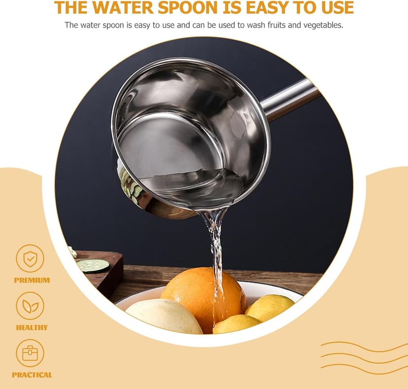 DOITOOL Long Handle Ladle - Stainless Steel Soup & Water Scoop - Multi-Purpose Canning & Garden Watering - 55x6.2 cm