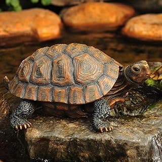 Danmu Polyresin Tortoise Statue, Outdoor Statue, Yard Decor for Home and Fairy Garden (L 12 9/10" x 9 2/5" x 5 1/2") 1 Pack