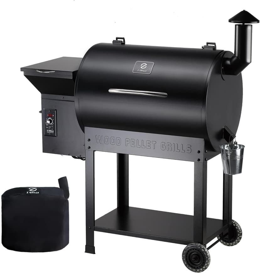Z GRILLS Pellet Smoker Grill with PID Control, Rain Cover, 700 sq. in Cooking Area for Outdoor BBQ, ZPG-7002BPro