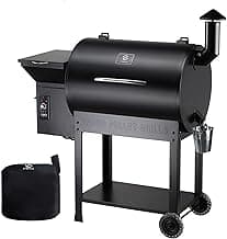 Z GRILLS Pellet Smoker Grill with PID Control, Rain Cover, 700 sq. in Cooking Area for Outdoor BBQ, ZPG-7002BPro