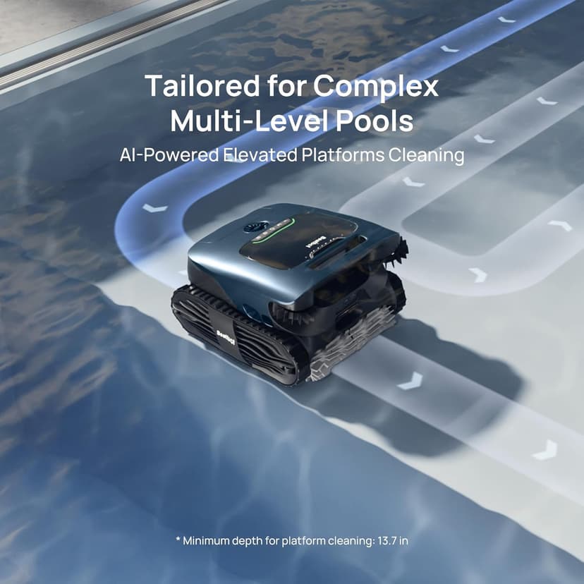 Beatbot AquaSense 2 Ultra Cordless Robotic Pool Cleaner for Complex Pools, Pool Mapping with AI Camera, 5-in-1 Cleaning, Smart Surface Parking, Pool Skimmer, Water Clarification – Prussian Blue