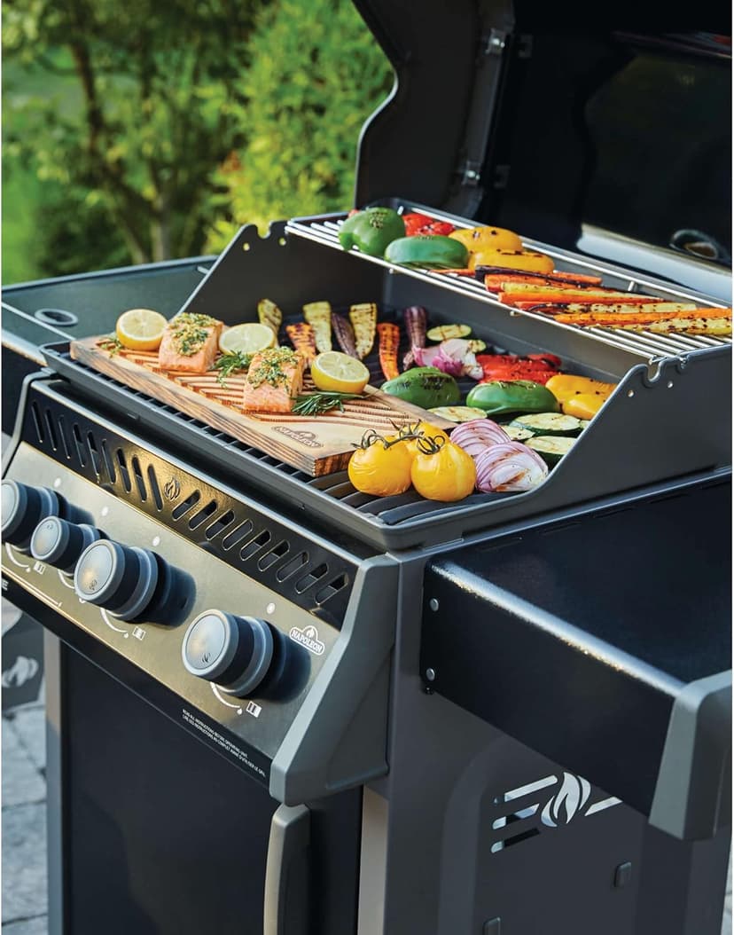Napoleon - Rogue 425 Natural Gas Grill with Range Side Burner, Black, 3 Stainless Steel Main Burners