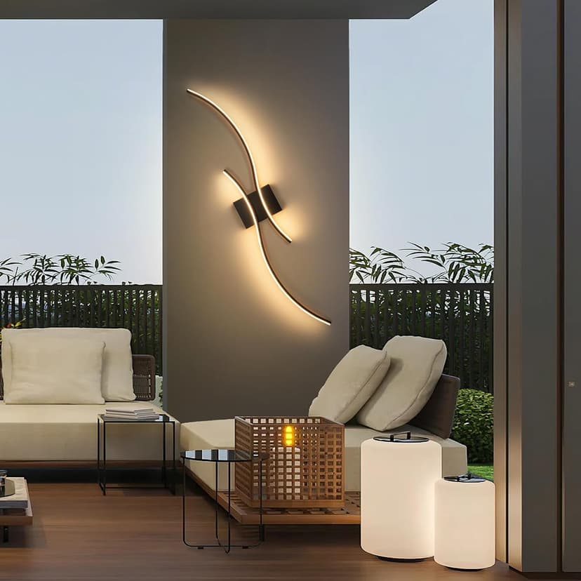 CANEOE Modern Led Wall Light, 39inch Black Indoor Led Wall Sconce Lighting, Bathroom Vanity Light Fixtures Over Mirror for Living Room Hallway Bedroom Bedside Wall Lamp (Warm White, 3000K)