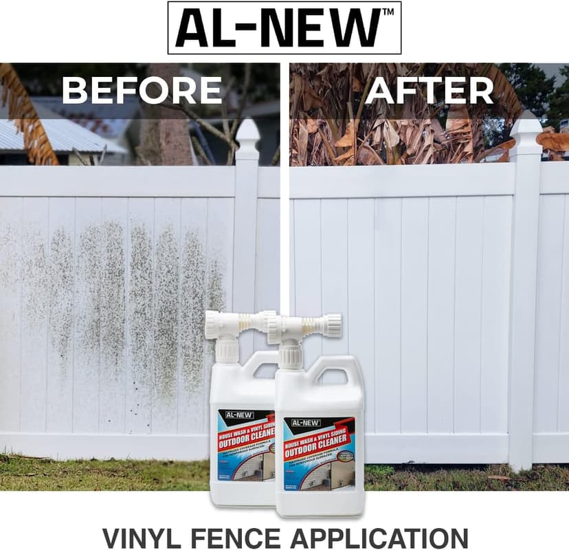 AL-NEW Outdoor Cleaner | Versatile Outdoor Cleaner 64oz Hose End Sprayer (Pack of 2) (House Wash & Vinyl Siding Outdoor Cleaner)