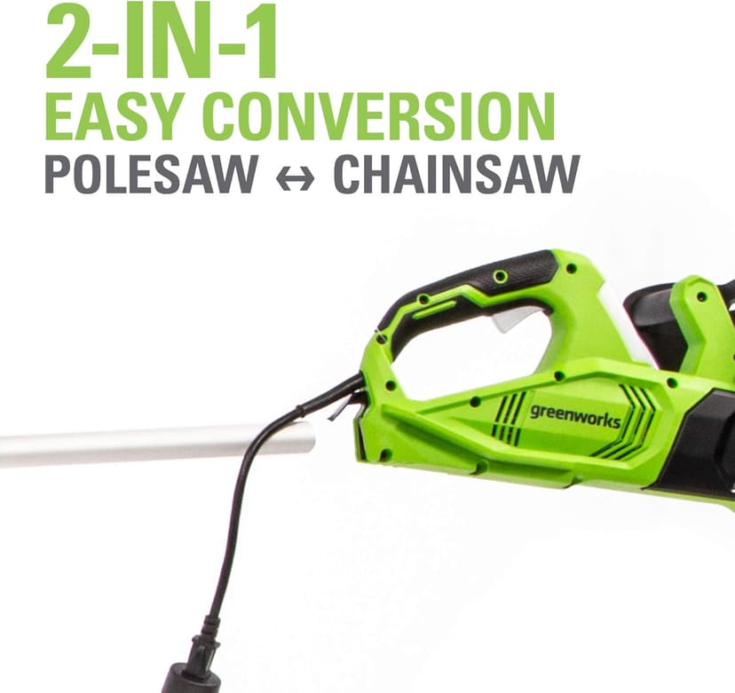 Greenworks 7 Amp (2-In-1) 10-inch Corded Electric Polesaw, PSCS06B01