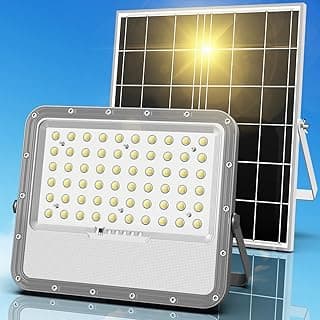 Engrepo Solar Lights Outdoor 10000LM Auto On/Off Dusk to Dawn Light with 20000mAh Battery, IP65 Waterproof Outside Solar Powered Security Flood Light with Remote Control for Wall Porch Shed Barn.