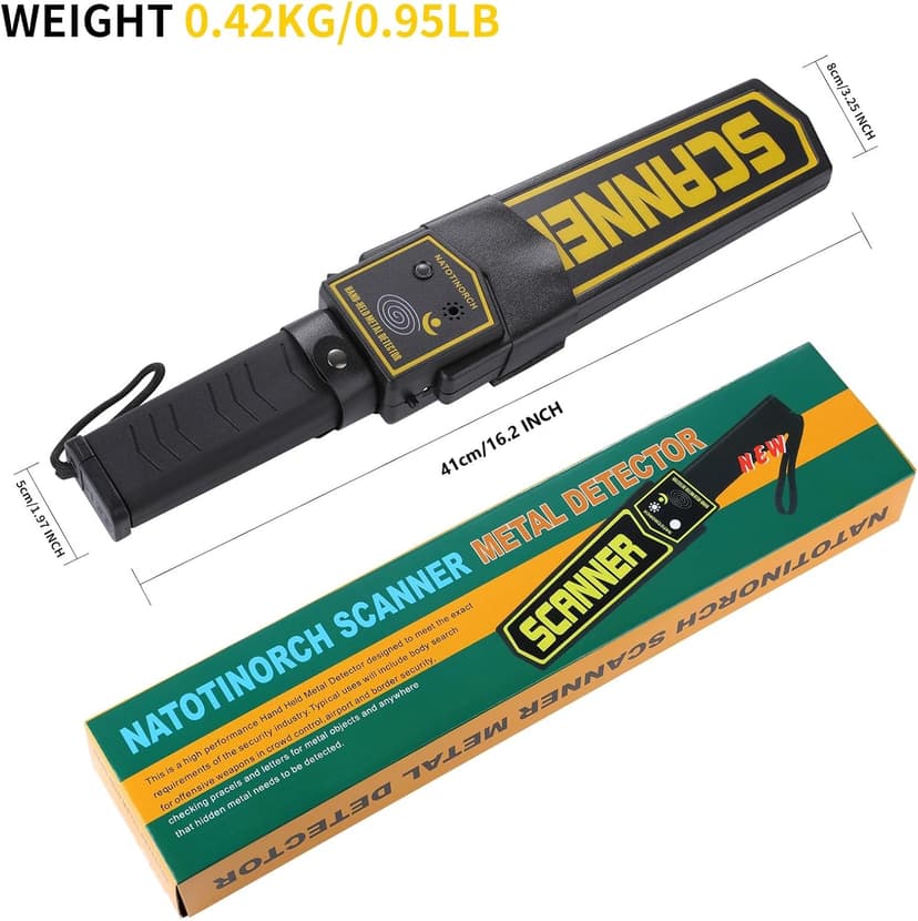 Handheld Metal Detector Wand Security Scanner,High-Sensitivity Security Wand Metal Detector, Detection of Various Electronic Metal Products