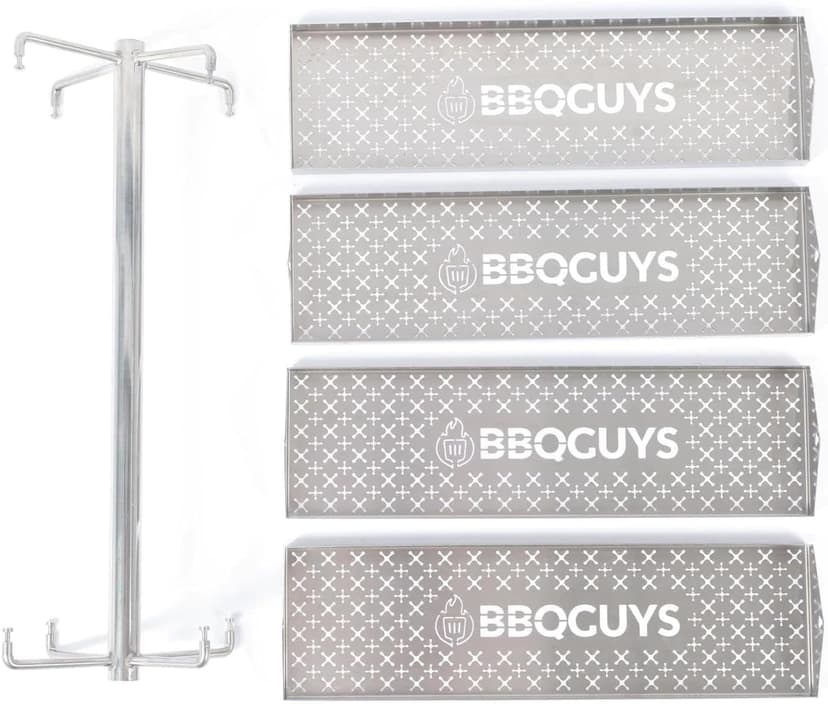 BBQGUYS Signature Rib Rotisserie Rotating BBQ Grill Trays - BBQ-RRW