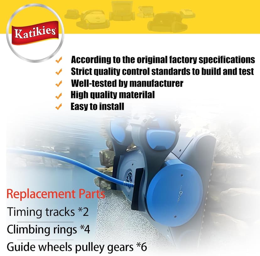 Nautilus Pool Robot Replacement Parts Kit, Guide Wheels, Pulley Gears, Timing Track, Climbing Ring, Compatible with M200 DX3