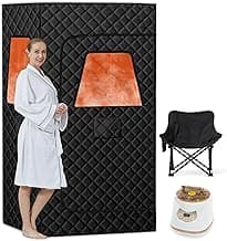 Upgraded Vision Portable Sauna for Home Full Body Personal Sauna Steam Sauna Tent at Home Spa with 3L 1500W Steamer, Large Foldable Chair, Remote Control, 3' x 3' x 5.9'