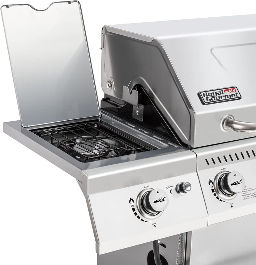 Royal Gourmet 5-Burner Propane Gas Grill with Side Burner, Stainless Steel Barbeque Grills, Silver, GA5404S