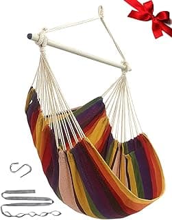 MIZTLI Hammock Chair Swing Indoor Hammock for Bedroom - Max 500 Lbs－Steel Spreader Bar with Anti-Slip Rings-Indoor & Outdoor