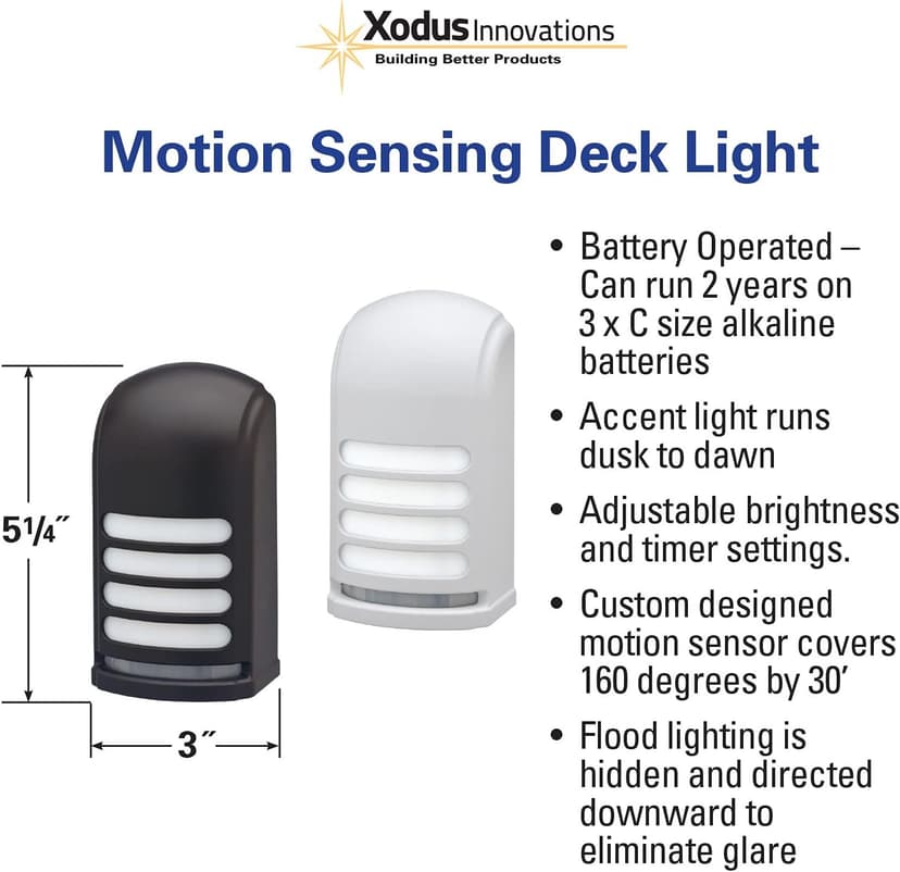 BL776 Battery Operated Motion Activated LED Deck and Stair Light, Outdoor or Indoor Use, Weather Resistant Pack of 2…