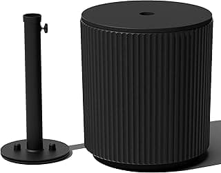 Veradek Umbrella Side Table - Outdoor Patio Table with Umbrella Hole for Porch/Patio | Durable Plastic-Concrete Material & Easy Assembly | Modern Coffee, Picnic or Poolside Table