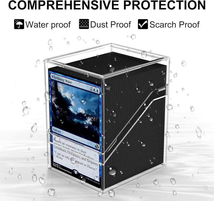 Mlikero Card Deck Cases, 6 Pack Acrylic Commander Deck Box Holding 100+ Sleeved Cards with 6 Dividers, Clear Card Storage Box Fit for MTG, TCG, Sports Cards