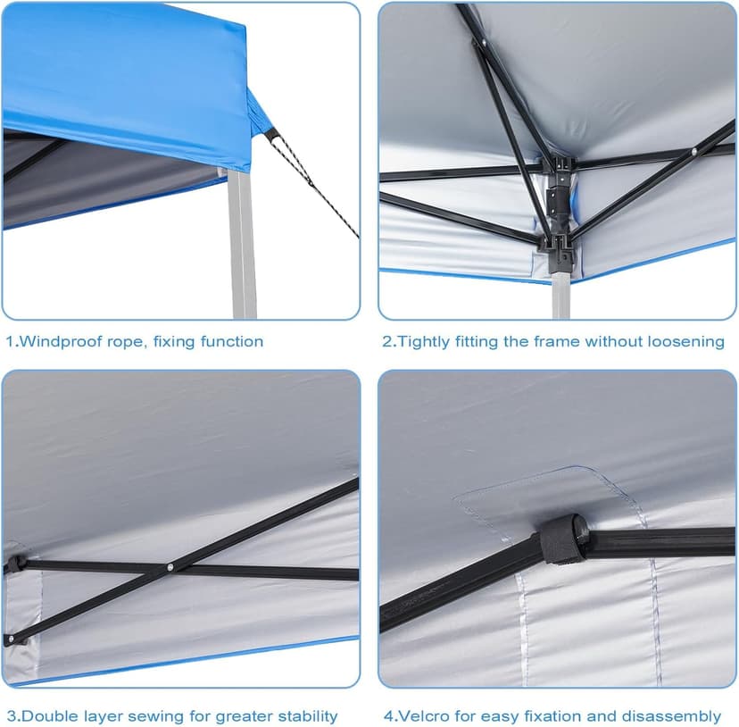 10x10FT Replacement Canopy Cover Top,Oxford Cloth Material UV Resistant Waterproof Canopy Tent Cover for Garden Patio Picnic (TOP ONLY)-Blue