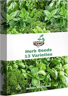 15,000+ Herb Seeds for Planting, 13 Varieties Heirloom Culinary Herb Seeds Gift Pack, Non-GMO Herb Seed Garden Kit for Indoor Outdoor Growing, Home Hydroponic Fresh Food Herb Supply