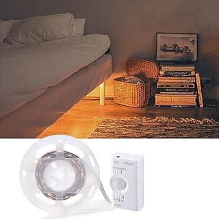 Motion Sensor Led Light Strip 9.8FT，Rechargeable Lithium Battery Power Supply，Multi-Functional Controller Dimmer and Timer for Bedroom Kitchen Showcase Stair Corridor Dark Corner