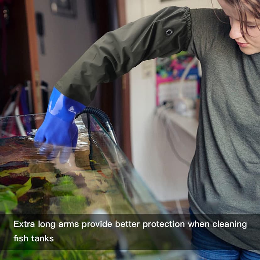 MUMUKE Long Waterproof Gloves, Long Chemical Gloves, Reusable, Padded Cotton Lined/Acid & Oil Resistant 28 inch