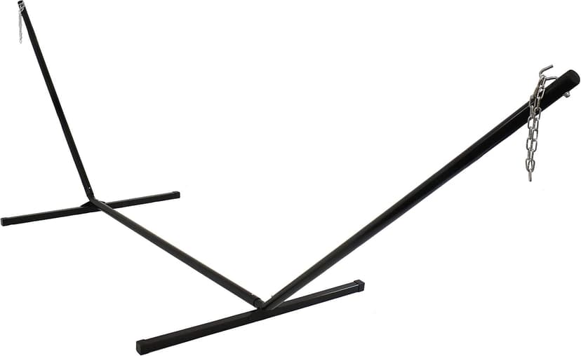 Sunnydaze Steel Hammock Stand for Outside - 400-Pound Capacity Indoor/Outdoor Hammock Stand Only - Black Powder-Coated Finish - 15-Foot