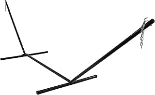 Sunnydaze Steel Hammock Stand for Outside - 400-Pound Capacity Indoor/Outdoor Hammock Stand Only - Black Powder-Coated Finish - 15-Foot