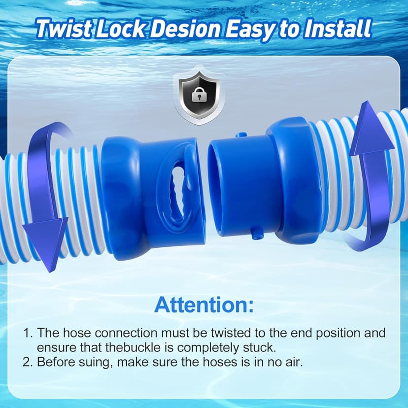 R0527700 Pool Cleaner Vacuum Hose for Zodiac MX6 MX8 Replacement Parts, Twist Lock Pool Vacuum Hose 39inch Suitable for Cleaning Swimming Pool （5 packs）