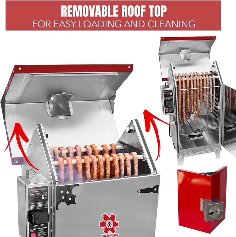 The Sausage Maker - 30 lb. Digital Smoker for Making Sausage, Ham, Fish and Brisket (Eagle with Flag)