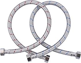 60 Inch Length Faucet Hose 1/2” to 1/2”, ARCORA Braided Stainless Steel cUPC Supply Lines 1/2 Inch FIP x 1/2 Inch FIP Sink Hose Attachment for Faucet 1 Pair