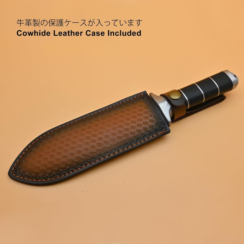 TONMA Hori Hori Garden Knife [Made in Japan] Heavy Duty Stainless Steel Japanese Hori Knife with Sheath Garden Tools, Natural Wenge Wood Handle, Full Tang, 5.5-Inch Blade