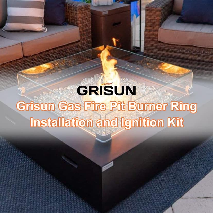 GRISUN Fire Pit Burner Ring Kit 12 Inch, Propane Fire Pit Kits, Come with Propane Fire Pit Hose Kit and Upgraded Gas Control Spark Ignition Kit, DIY Round Gas Fire Pit Kit, Stainless Steel