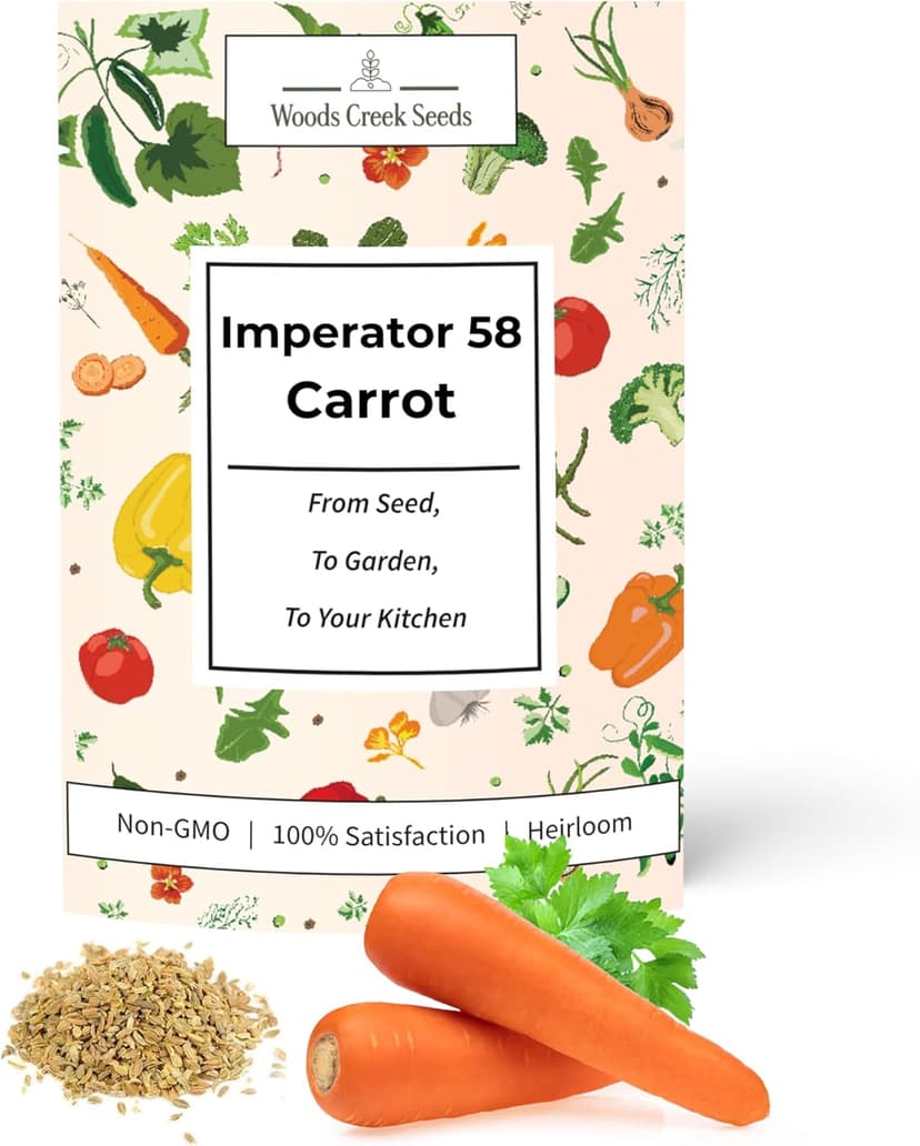 Imperator 58 Carrot Seeds for Planting - Over 1,000 Heirloom Carrot Seed Pack - Non-GMO Carrots Seeds for Planting Outdoors or Indoors - Beginner Friendly Vegetable Gardening