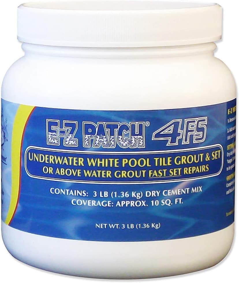 E-Z Products 4 Fast Setting Underwater White Pool Tile & Grout Repair - Tile Grout (3 Pounds, White)