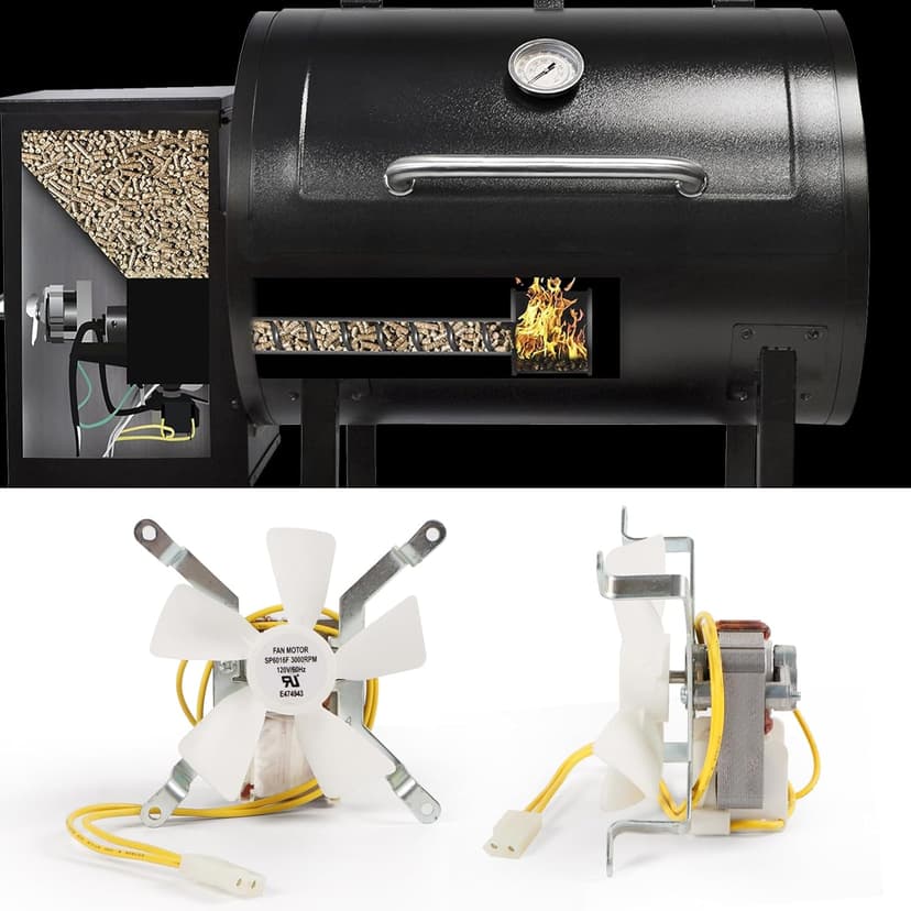 Grill Replacement Parts for Pit Boss Smoker Grills, Induction Fan Replacement for Traeger Wood Pellet Grills, White Nylon Combustion Fan for Sam's Club Wood Pellet Smoker Grill