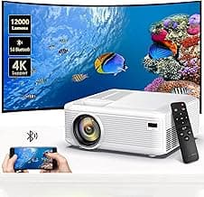 Mini Projector | 4K Support 200" Giant Screen | 500 ANSI Lumens, Bluetooth 5.2 | Portable Outdoor Movie Projector Compatible with TV Stick/Phone/HDMI/PC | Built-in HiFi Speaker