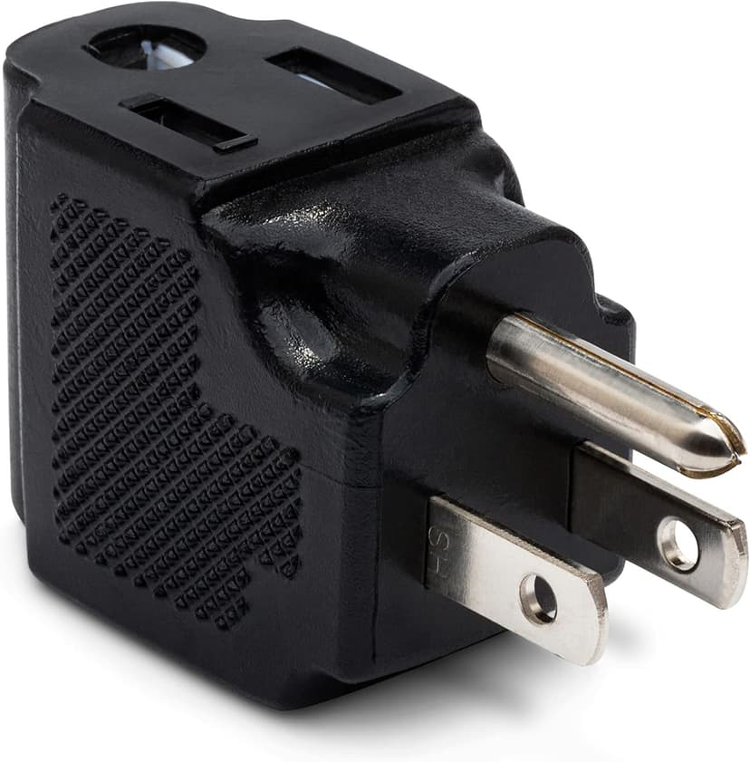 Hosa PWA-486 NEMA 5-15R to NEMA 5-15P Right Angle Power Adaptor,Black