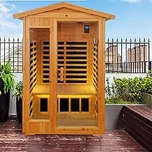 Saunas 902V Far Infrared Sauna, Outdoor Wooden Dry Sauna Low EMF (Hemlock Wood, 2-Person Size)