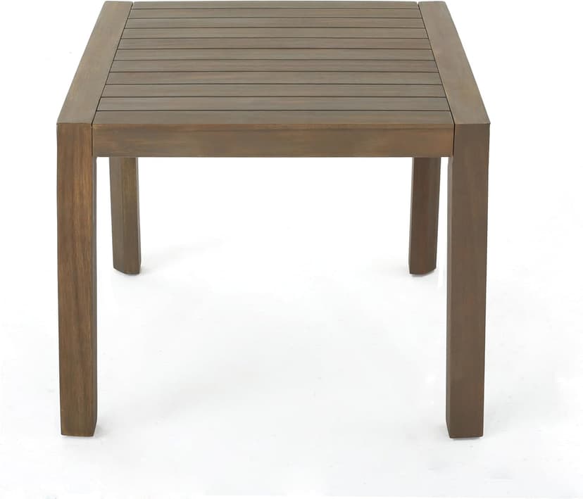 Christopher Knight Home Leah Outdoor Acacia Wood Chat Set with Water Resistant Cushions, 3-Pcs Set, Grey Finish / Grey