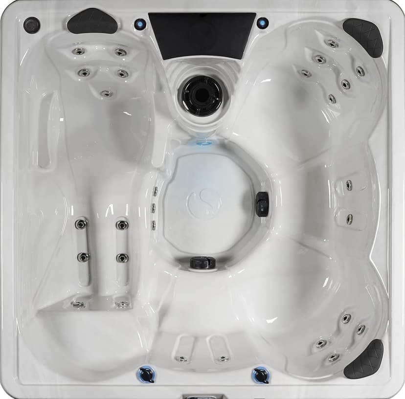 Aqualife Edgewater® Outdoor Hot Tub, Fit 6 Adults, 28 Massaging Jets, Cover Included, Ice Bucket Feature, Plug into Any Standard Outlet, Made in USA