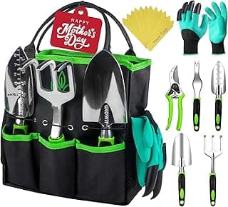 GROWIT Treasured Gifts for Mom - Heavy Duty Gardening Tools - 22-Piece Gardening Gifts for Women, Mom, Men - Durable, Ergonomic Garden Tool Set