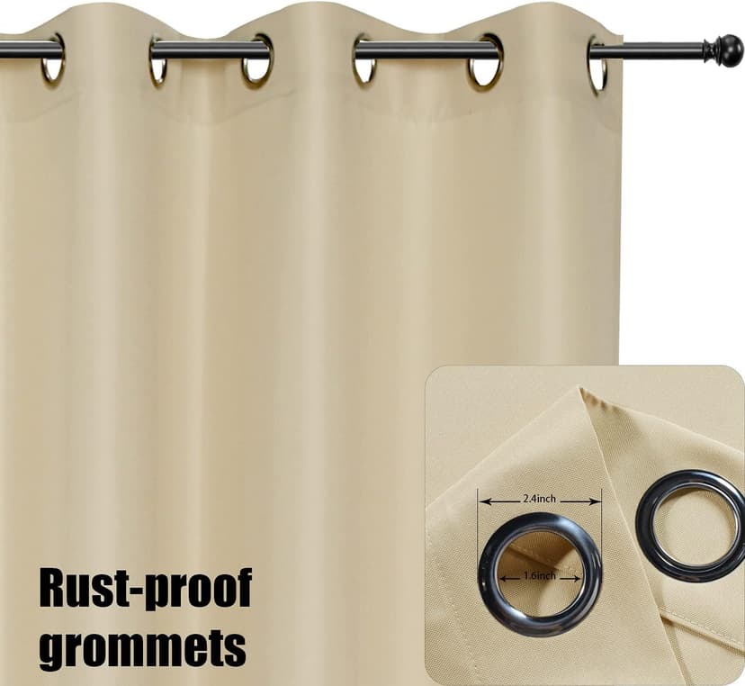 BONZER Waterproof Outdoor Curtains for Patio, Premium Thick Privacy Weatherproof Grommet Outside Curtains for Porch, Pergola, Cabana, 1 Panel, 54W x 84L inch, Cream