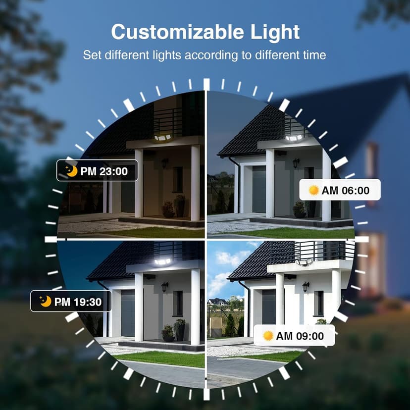 Onforu 100W Smart LED Security Flood Lights Outdoor, 9000LM Brightness Adjustable, WiFi Alexa Flood Light APP Control Tunable 2700K-6500K, Exterior Floodlight with 3 Adjustable Heads for Yard Garage