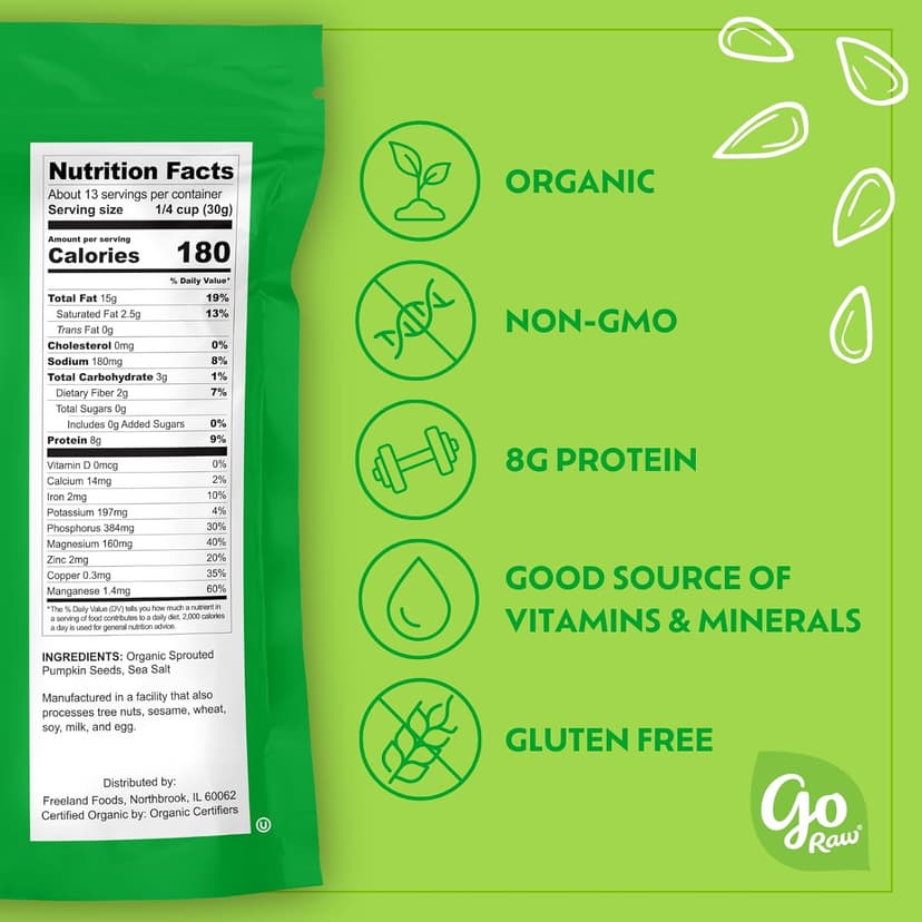 go Raw Organic Sprouted Pumpkin Seeds, 14 Oz