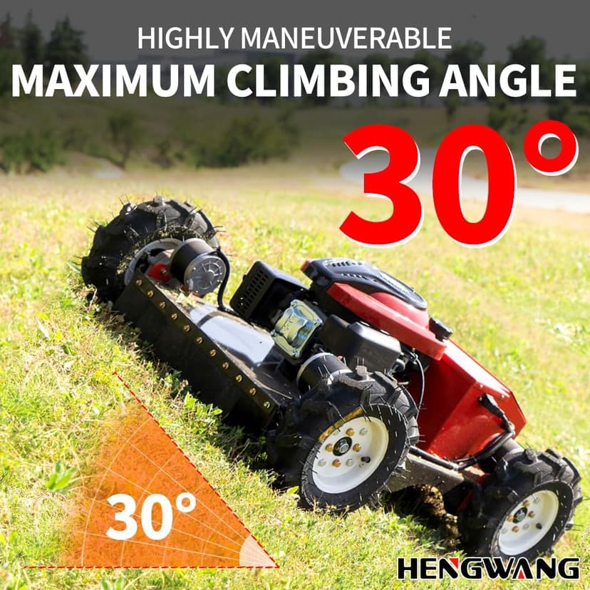 Remote Control Lawn Mower Electric Start 30° Climbing Four-Wheel Drive All Terrain Grass Cutter Yard Mower (HW-196-55JY)