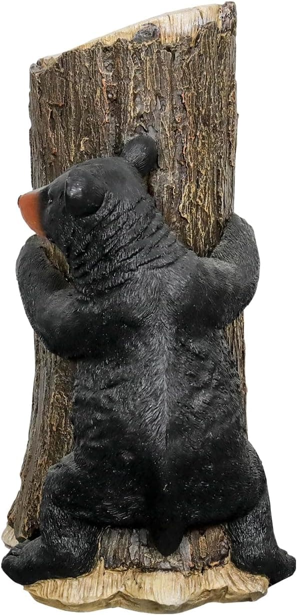 SKYFIRE Outdoor Garden Statues - 11.4”x 13.3”x 21.6“ Black Bear Tree Hugger Outdoor Sculpture for Home Decor, Concrete Lawn Ornament Decorations for Garden, Yard, Decor, House, Office Decor